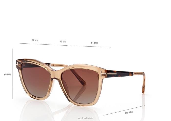TOM FORD sievietes šampanietis Lucia saulesbrilles HTNR2180
