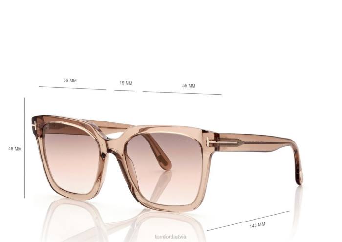 TOM FORD sievietes šampanietis Selby saulesbrilles HTNR2084