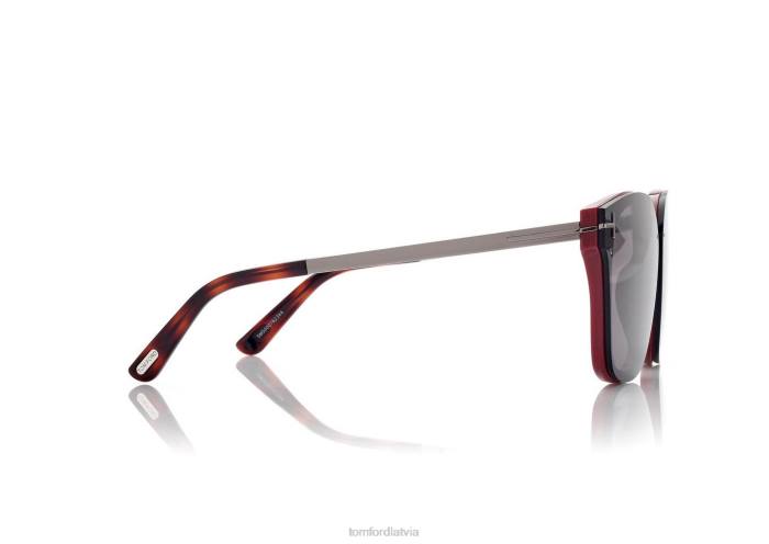 TOM FORD sievietes bordo/citi/dūmi philippa saulesbrilles HTNR2090