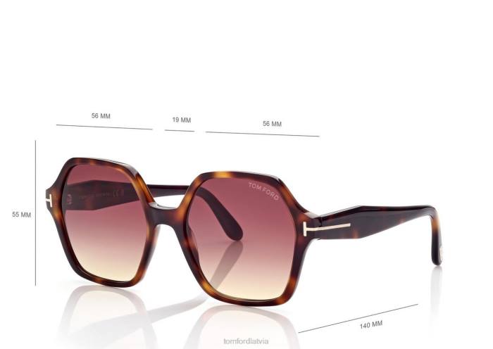TOM FORD sievietes havana/rozā romija saulesbrilles HTNR2150