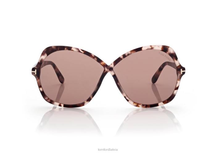 TOM FORD sievietes krāsaina havana/violeta rozmīna saulesbrilles HTNR2143