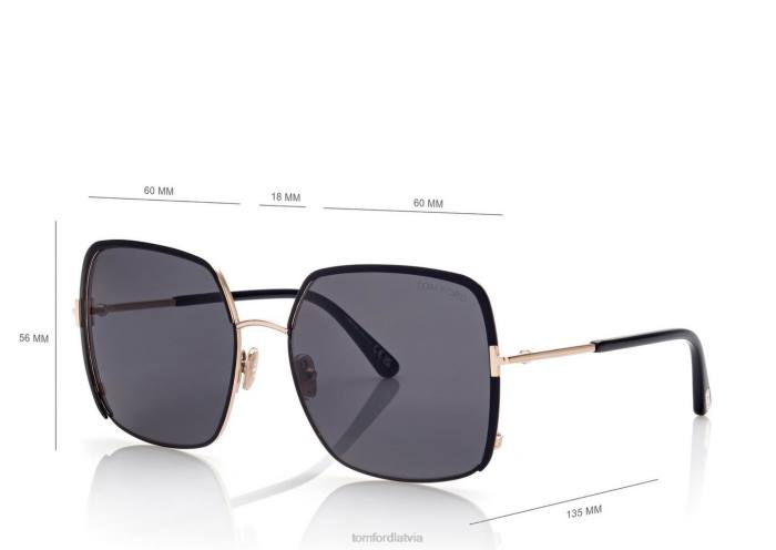 TOM FORD sievietes matēts melns raphaela saulesbrilles HTNR2122