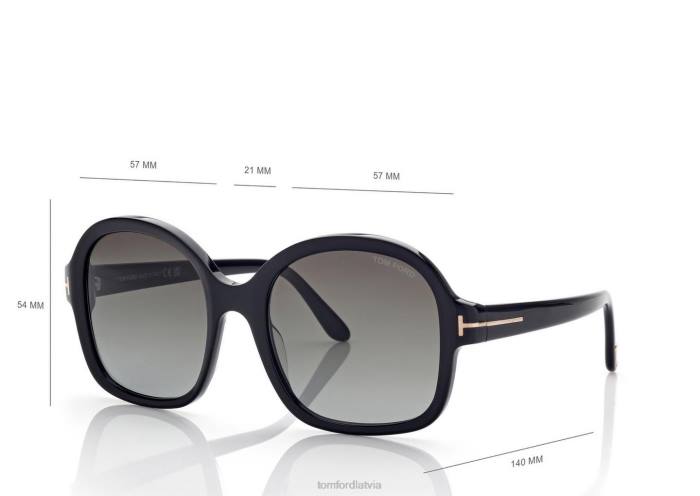 TOM FORD sievietes melns Hanley saulesbrilles HTNR2163