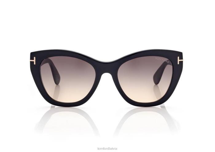 TOM FORD sievietes melns cara saulesbrilles HTNR2158