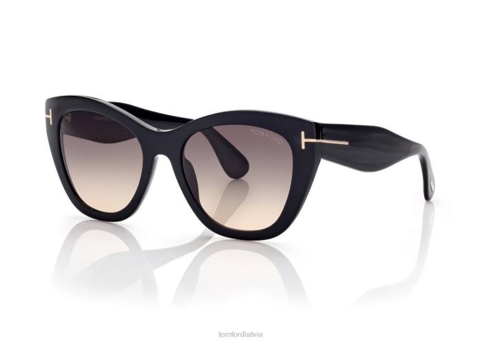 TOM FORD sievietes melns cara saulesbrilles HTNR2158