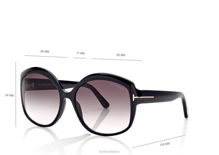 TOM FORD sievietes melns chiara saulesbrilles HTNR2115