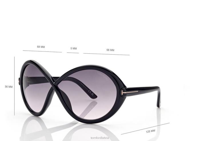 TOM FORD sievietes melns jada saulesbrilles HTNR2134