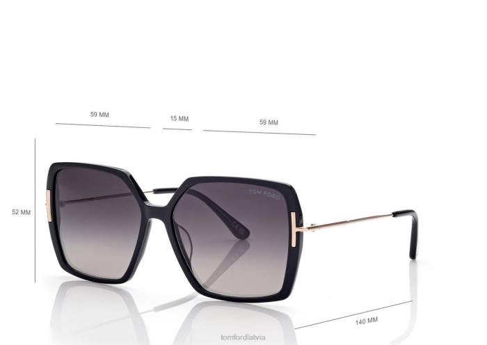 TOM FORD sievietes melns joanna saulesbrilles HTNR2097