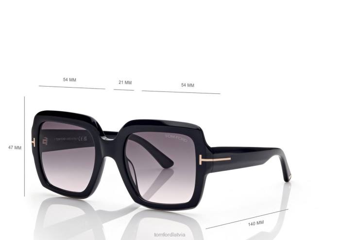 TOM FORD sievietes melns kaya saulesbrilles HTNR2085