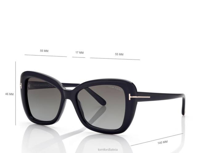 TOM FORD sievietes melns maeve saulesbrilles HTNR2183