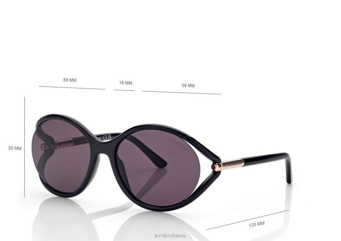 TOM FORD sievietes melns melodiskas saulesbrilles HTNR2171