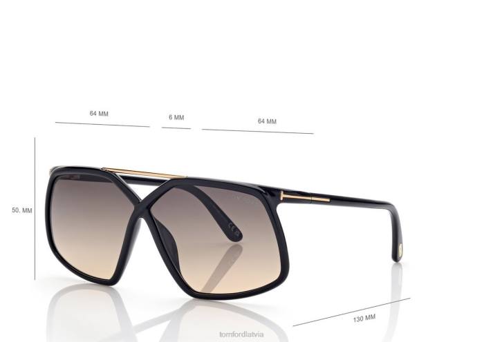 TOM FORD sievietes melns merilas saulesbrilles HTNR2148