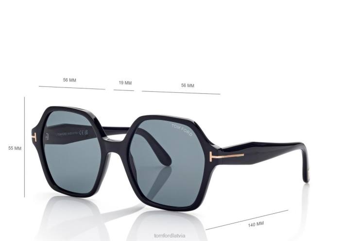TOM FORD sievietes melns romija saulesbrilles HTNR2149