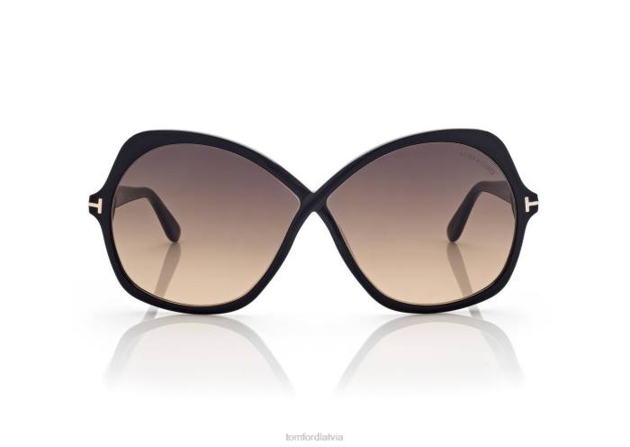 TOM FORD sievietes melns rozmīna saulesbrilles HTNR2141