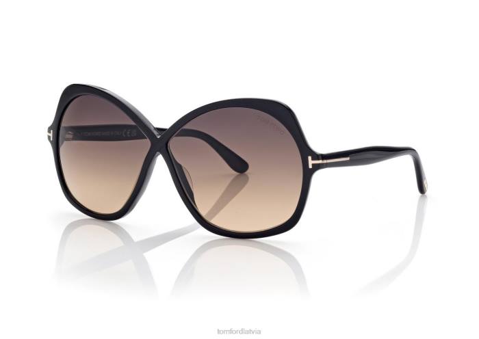 TOM FORD sievietes melns rozmīna saulesbrilles HTNR2141