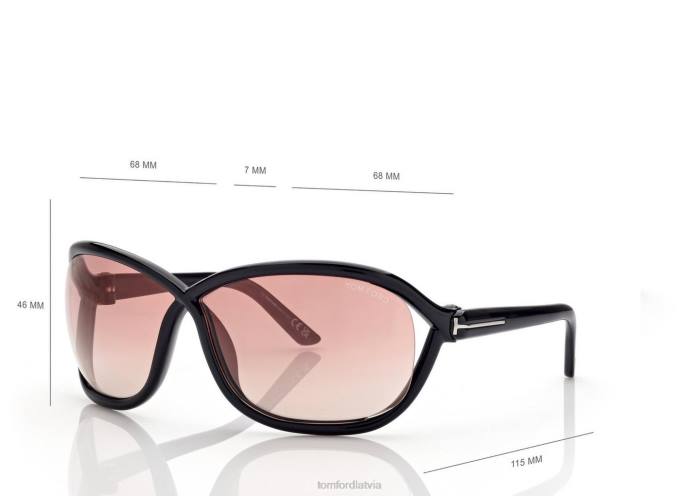 TOM FORD sievietes melns/spogulis fernanda saulesbrilles HTNR2138