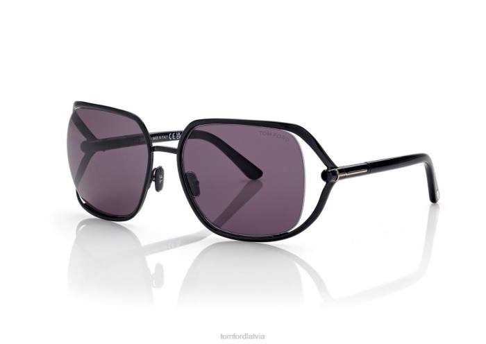 TOM FORD sievietes melns zeltainas saulesbrilles HTNR2181
