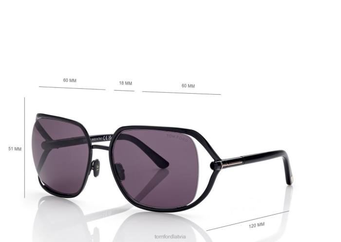 TOM FORD sievietes melns zeltainas saulesbrilles HTNR2181