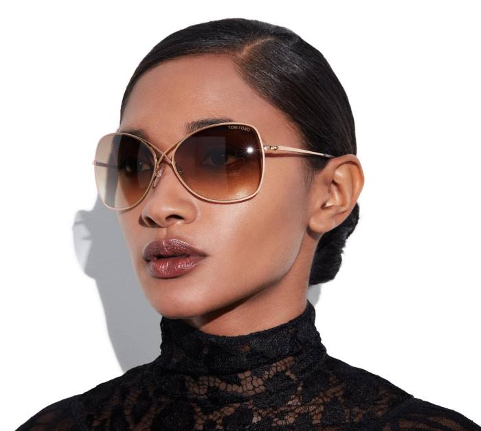 TOM FORD sievietes rozā zelts Colette butterfly saulesbrilles HTNR2129