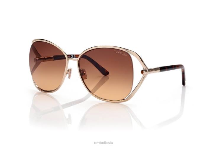 TOM FORD sievietes rozā zelts marta saulesbrilles HTNR2112
