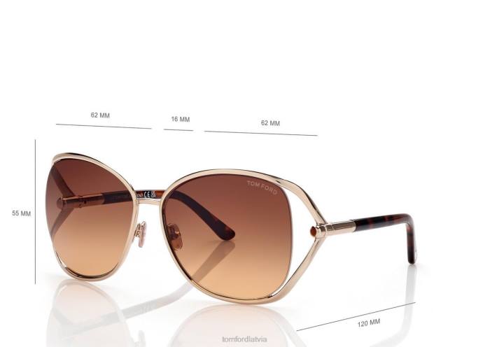 TOM FORD sievietes rozā zelts marta saulesbrilles HTNR2112