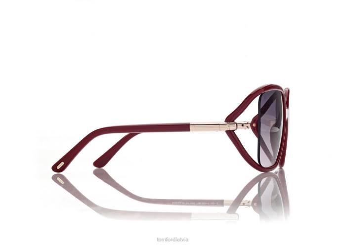 TOM FORD sievietes spīdīgi fuksijas/gradienta dūmi solange-02 saulesbrilles HTNR2147