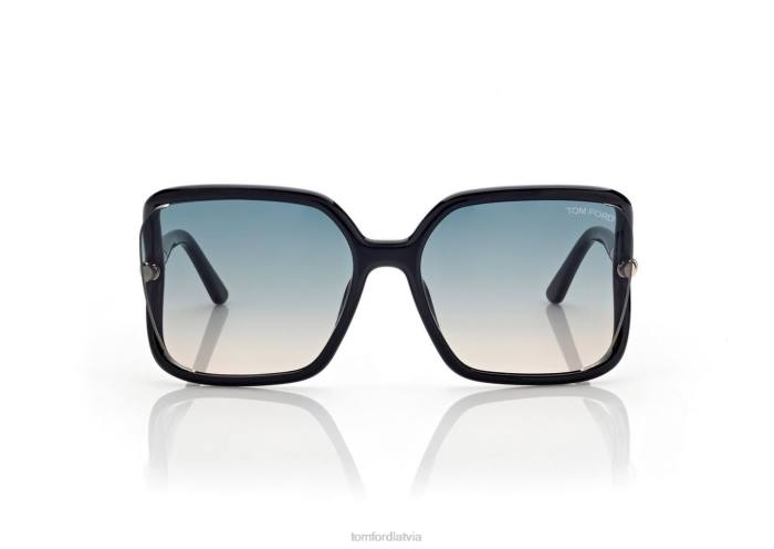TOM FORD sievietes spīdīgi melns solange-02 saulesbrilles HTNR2145