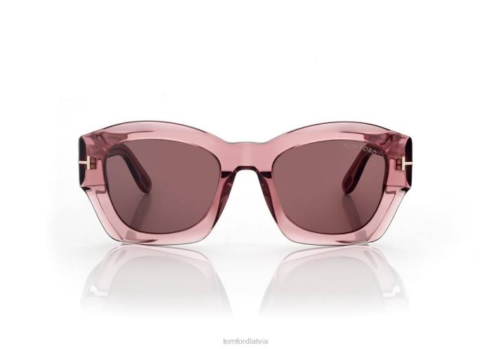 TOM FORD sievietes spīdīgi rozā/brūns guilliana saulesbrilles HTNR2175