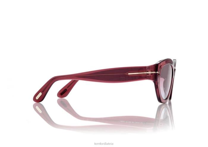 TOM FORD sievietes spīdīgi sarkana/violeta penny saulesbrilles HTNR2162