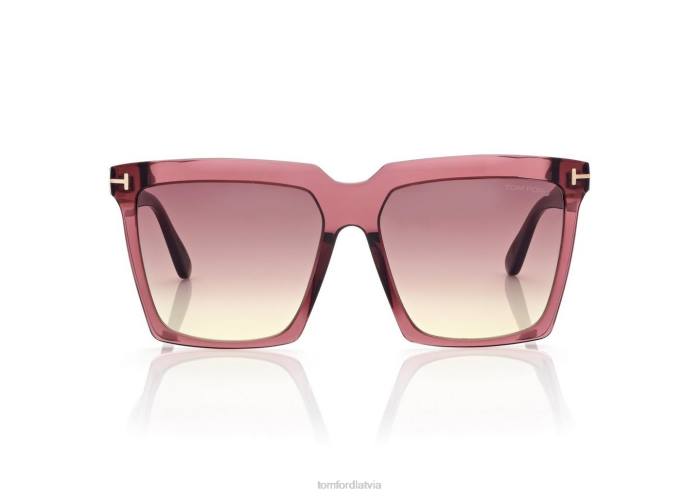 TOM FORD sievietes spīdīgs bordo sabrina saulesbrilles HTNR2157