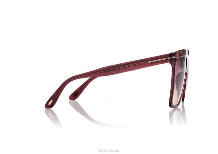 TOM FORD sievietes spīdīgs bordo sabrina saulesbrilles HTNR2157