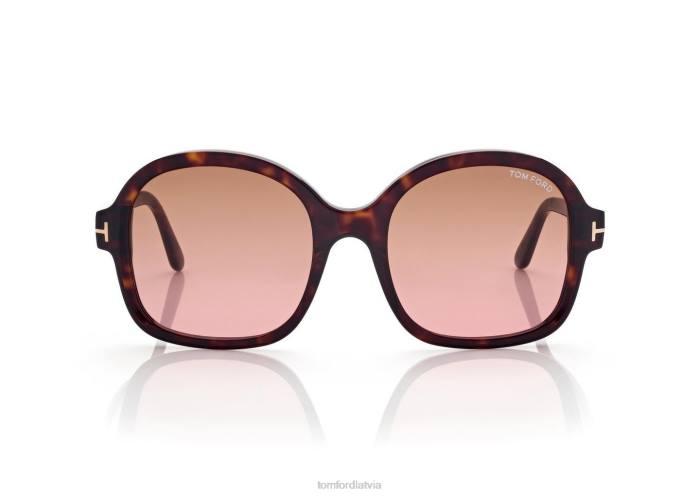 TOM FORD sievietes tumšā havana Hanley saulesbrilles HTNR2164