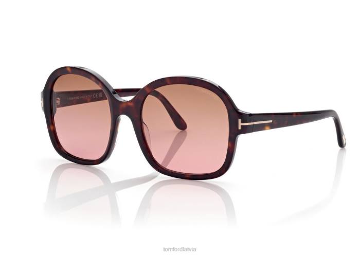 TOM FORD sievietes tumšā havana Hanley saulesbrilles HTNR2164