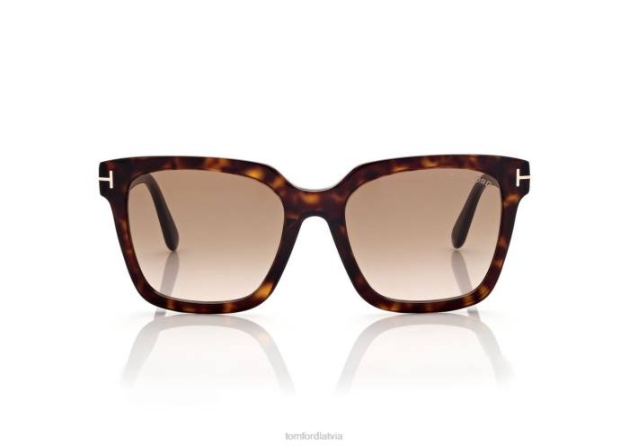 TOM FORD sievietes tumšā havana Selby saulesbrilles HTNR2082