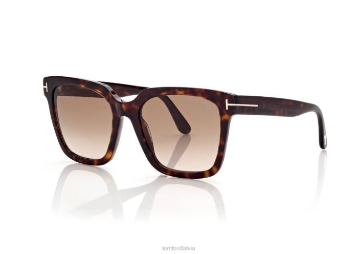 TOM FORD sievietes tumšā havana Selby saulesbrilles HTNR2082