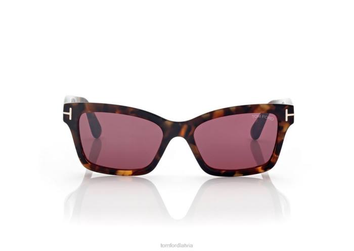 TOM FORD sievietes tumšā havana/bordo mikel saulesbrilles HTNR2178