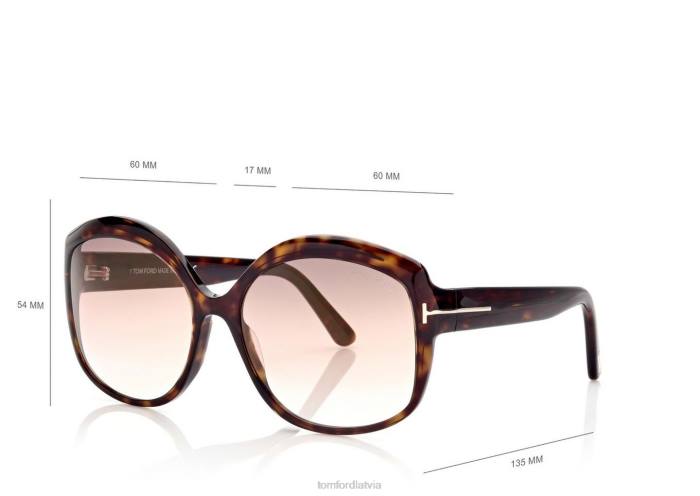 TOM FORD sievietes tumšā havana chiara saulesbrilles HTNR2116