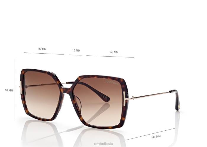 TOM FORD sievietes tumšā havana joanna saulesbrilles HTNR2098