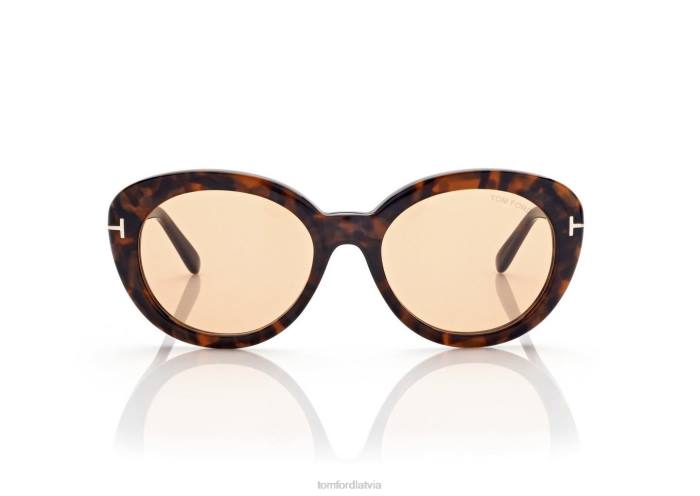 TOM FORD sievietes tumšā havana lilijas saulesbrilles HTNR2103