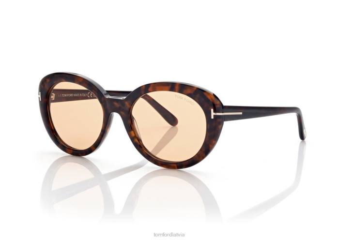 TOM FORD sievietes tumšā havana lilijas saulesbrilles HTNR2103