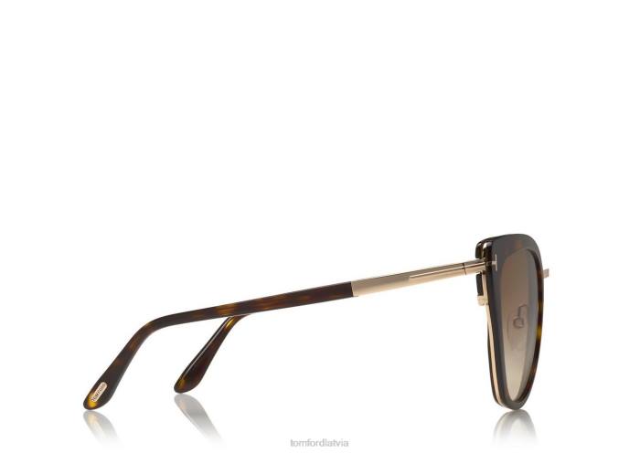TOM FORD sievietes tumšā havana simona saulesbrilles HTNR2152