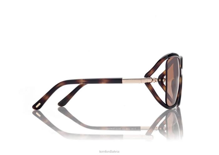 TOM FORD sievietes tumšā havana solange-02 saulesbrilles HTNR2146