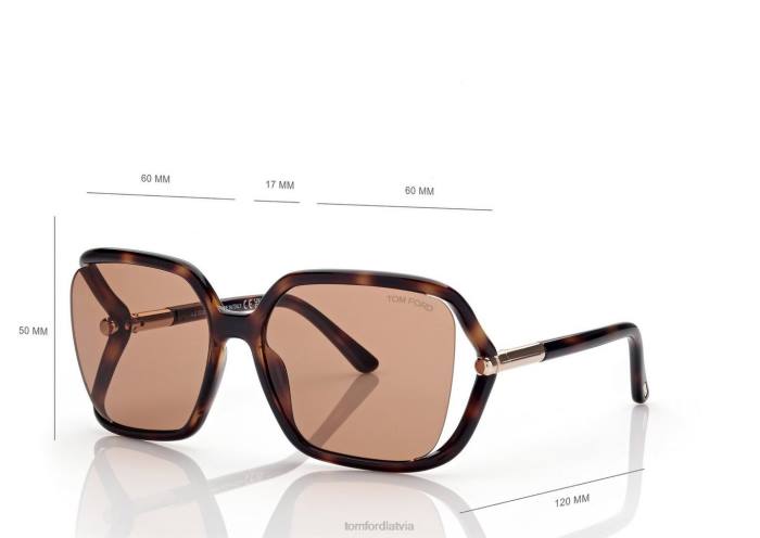 TOM FORD sievietes tumšā havana solange-02 saulesbrilles HTNR2146