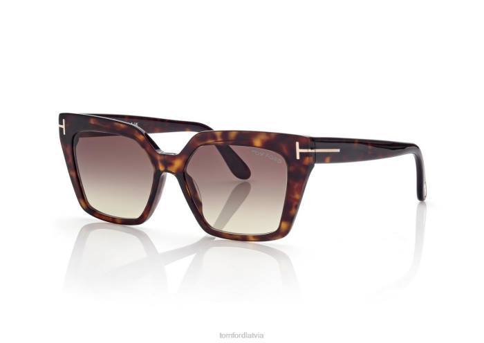 TOM FORD sievietes tumšā havana winona saulesbrilles HTNR2076