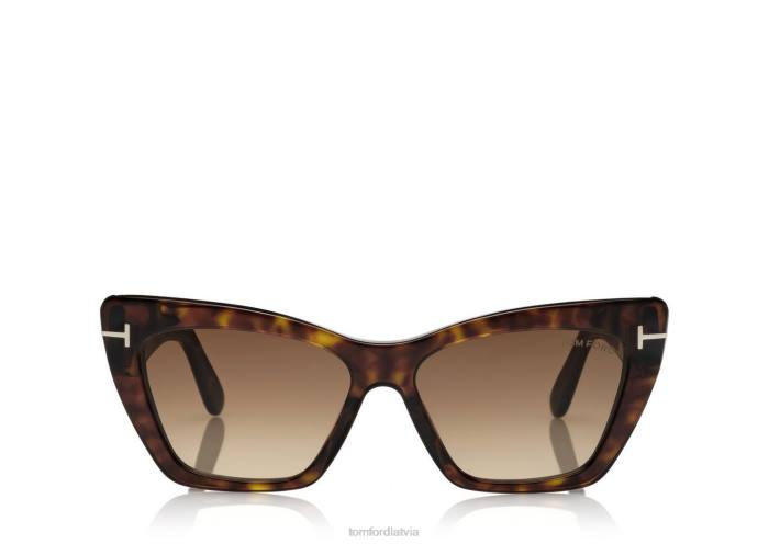 TOM FORD sievietes tumšā havana wyatt saulesbrilles HTNR2161