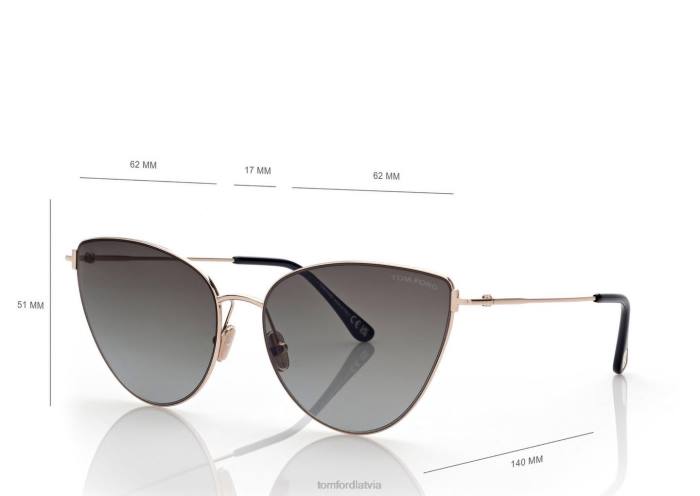 TOM FORD sievietes zelts anais saulesbrilles HTNR2167