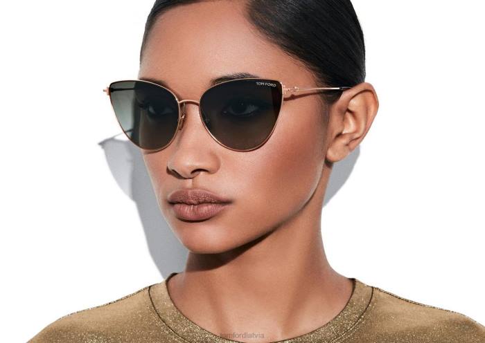 TOM FORD sievietes zelts anais saulesbrilles HTNR2167