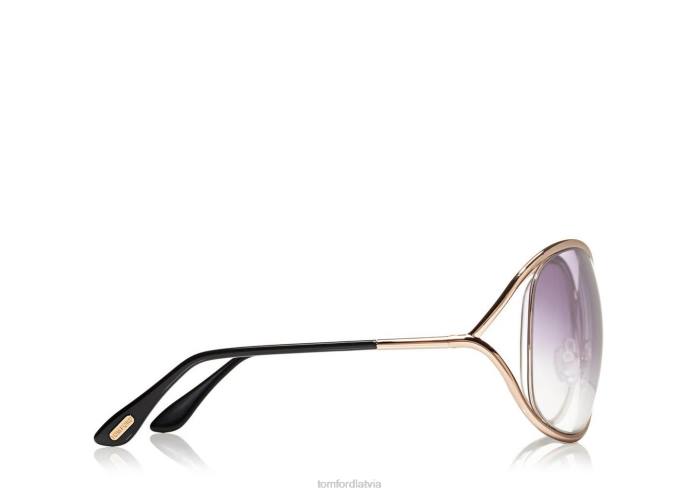 TOM FORD sievietes zelts miranda lielizmēra mīkstas kvadrātveida saulesbrilles HTNR2071