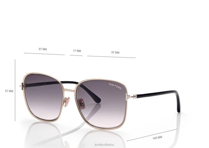 TOM FORD sievietes zelts papardes saulesbrilles HTNR2118