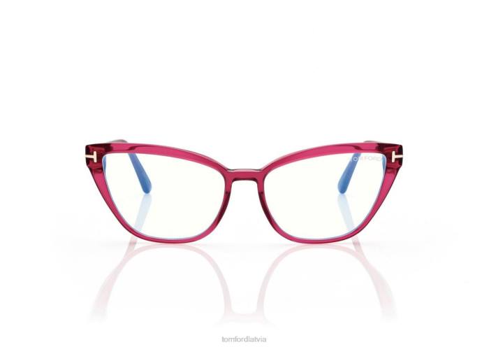 TOM FORD sievietes baklažāns/fuksija zilā bloka kaķa acu optika HTNR2189